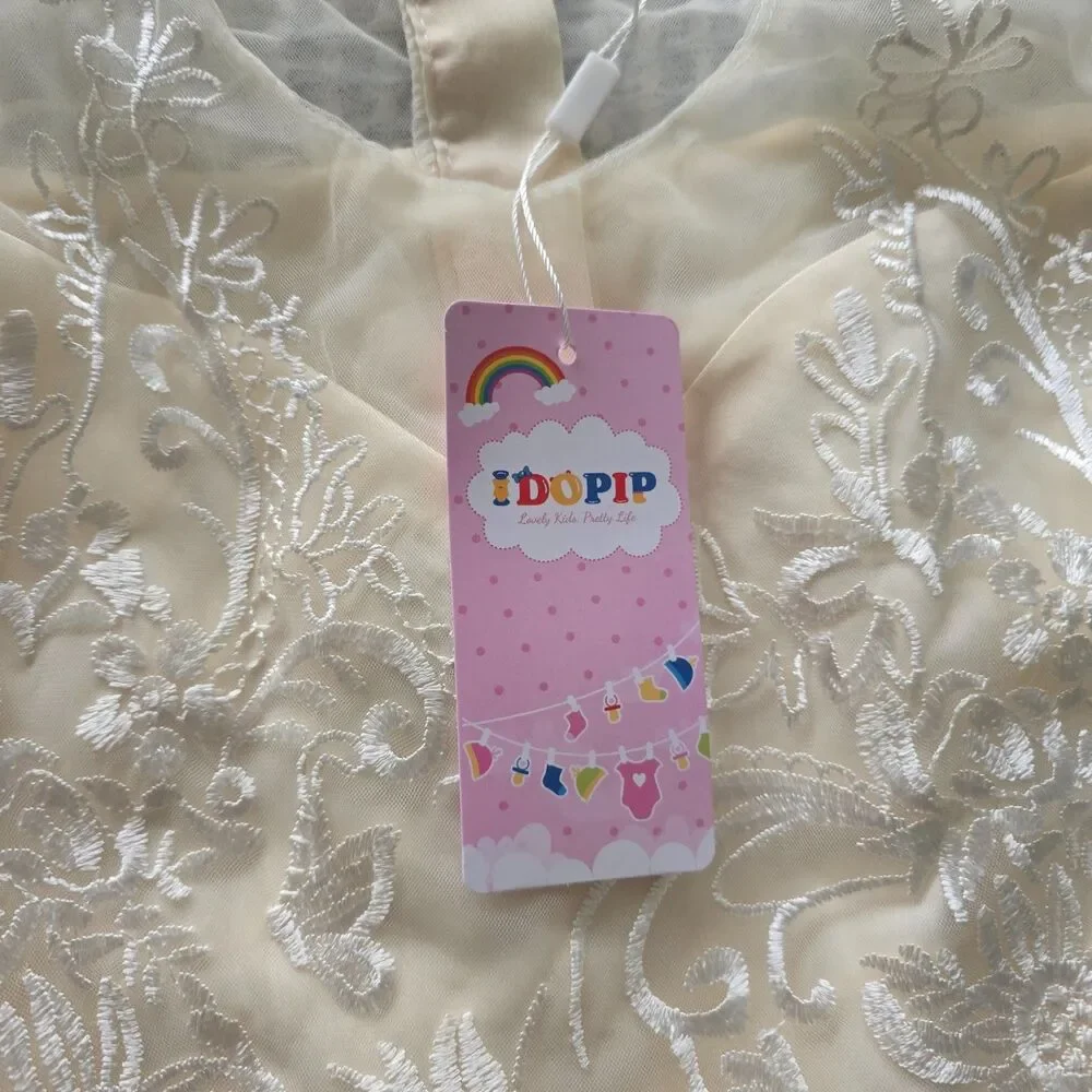 Ivory Floral Embroidered Formal Dress Girls 16/18 Junior S 3/4 Sleeve 45
